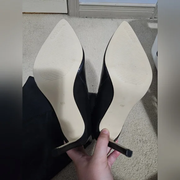 *SOLD* Black Knee-High Leather Boots - Picture 3 of 5